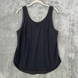 Lululemon Women's Size L ( ?)  Athletic Tank Top Black Mesh Trim Nylon